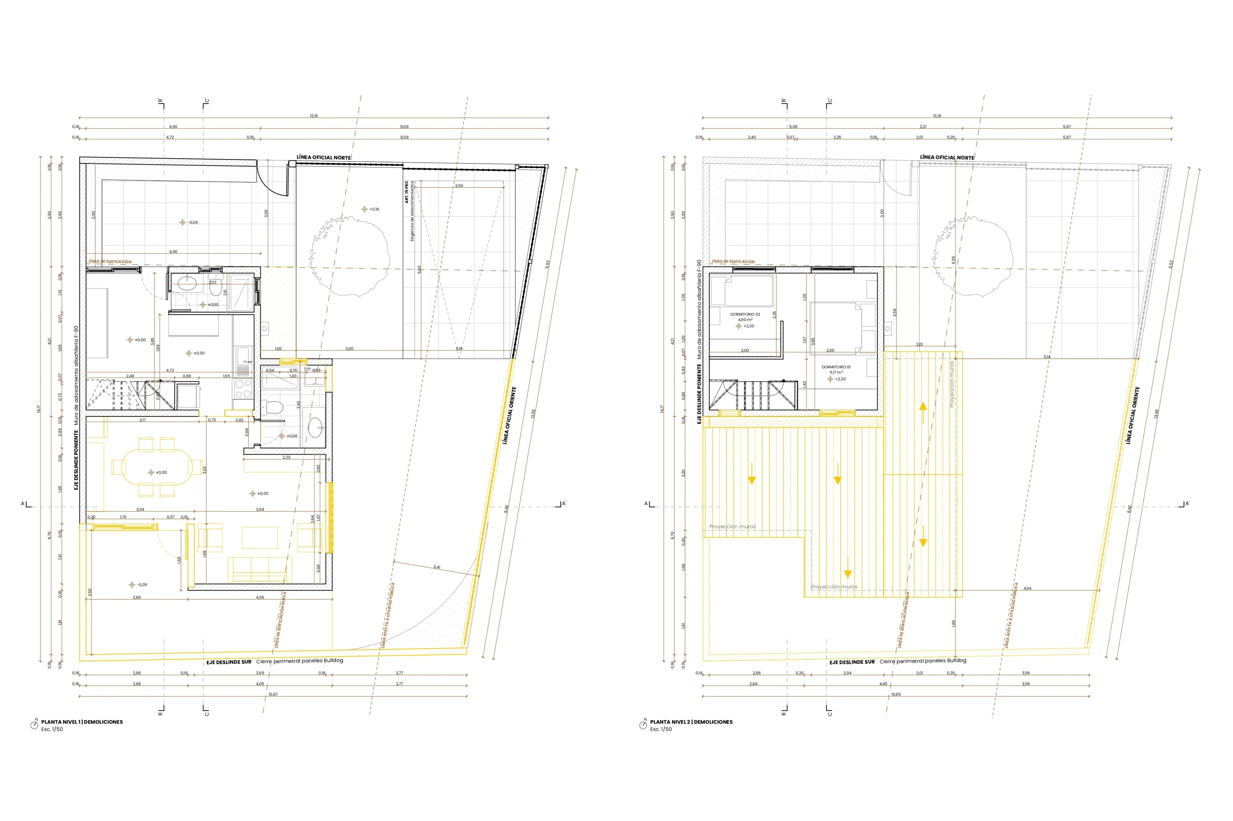 Plano de planta de arquitectura segundo nivel, Casa San Pedro