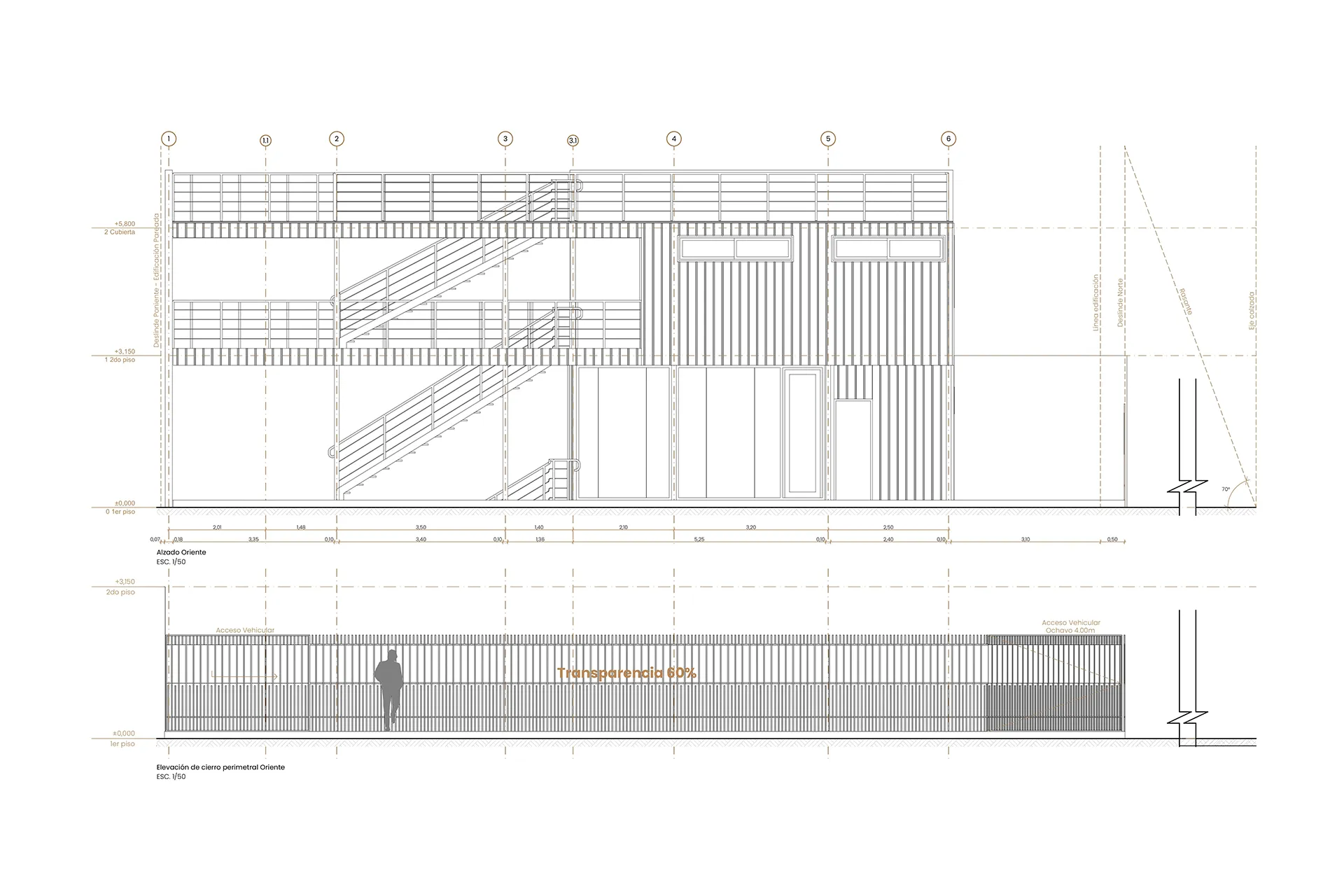 Plano de elevación del proyecto, Edificio Lazo